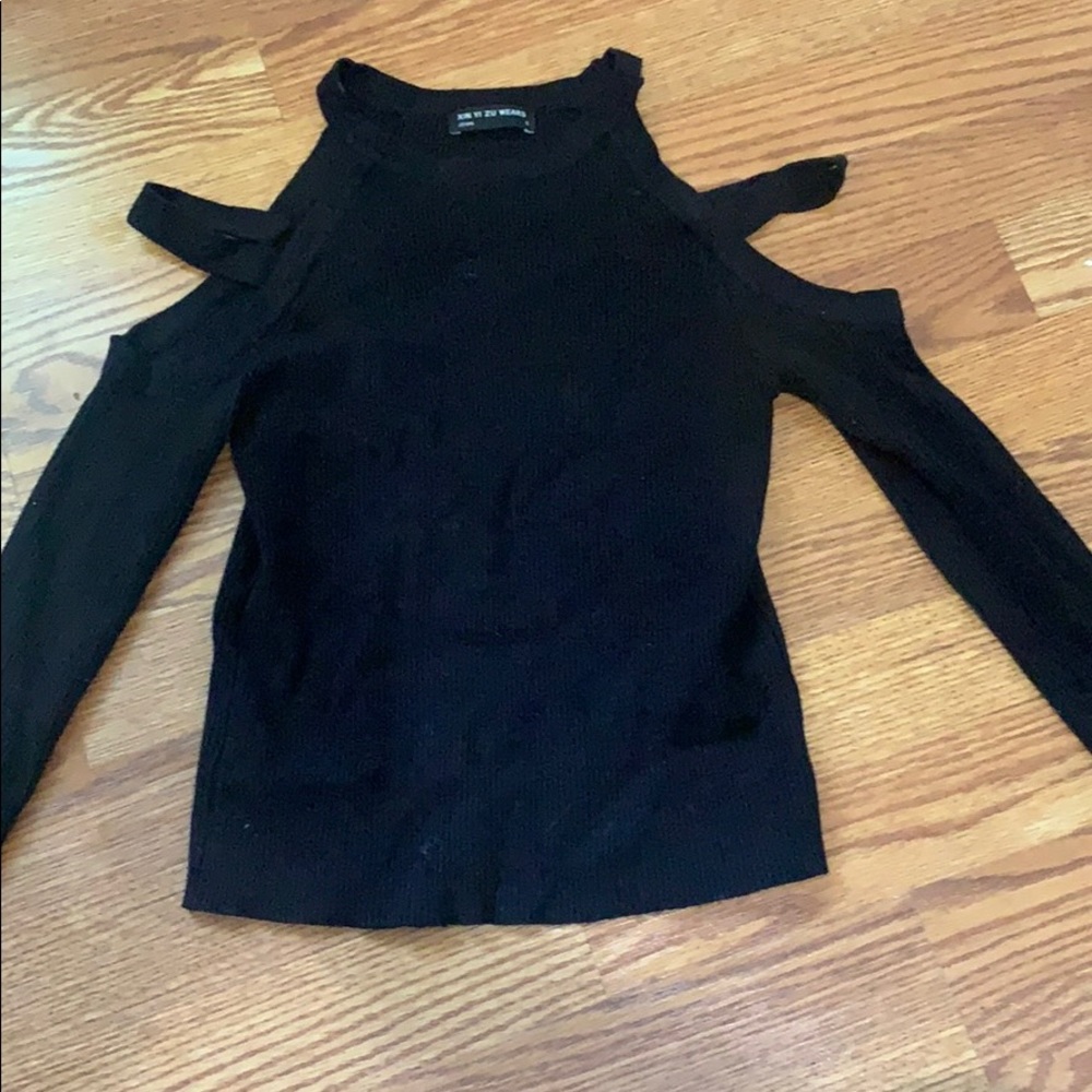 Cold shoulder sweater